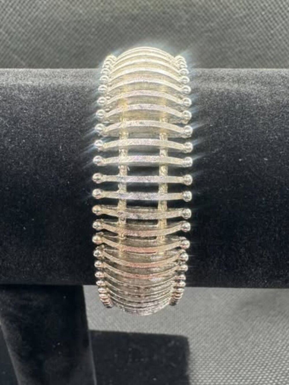 ✨ Trifari Silver Tone Vintage Bracelet – Statement Wide Link ✨